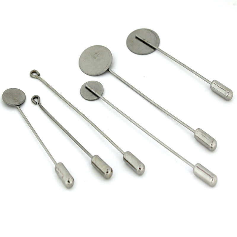Men Accessories Brooch - 10pcs/Lot 10 15mm Stainless Steel Long