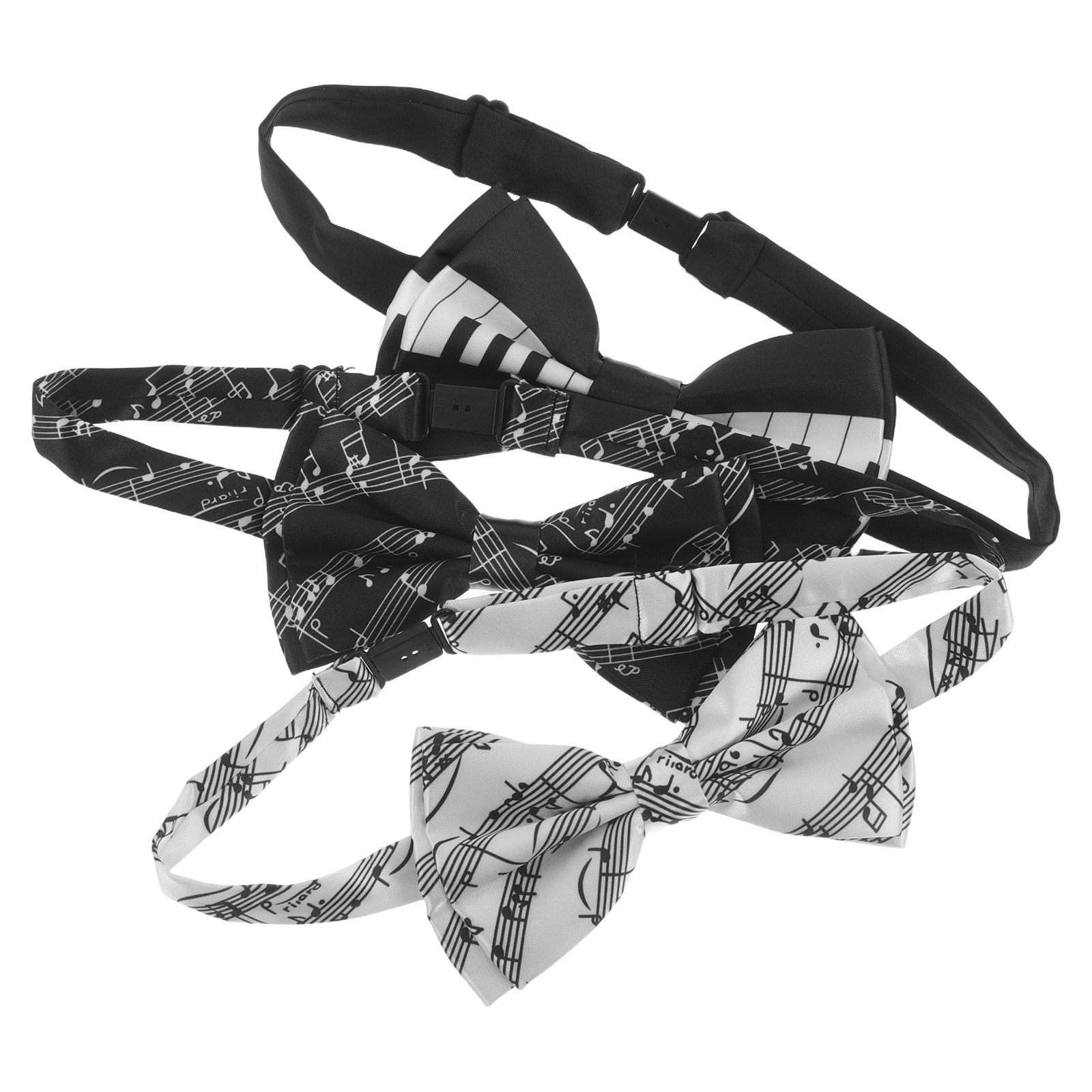 Tie Clip Set - 3Pcs Music Note Bow Tie Set