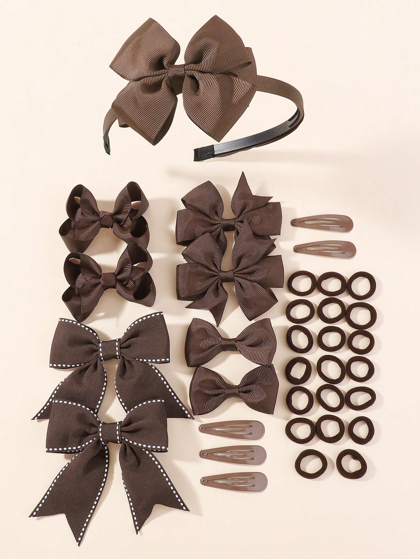 Tie Clip Set - 34Pcs Navy Blue Bow Hair Accessories