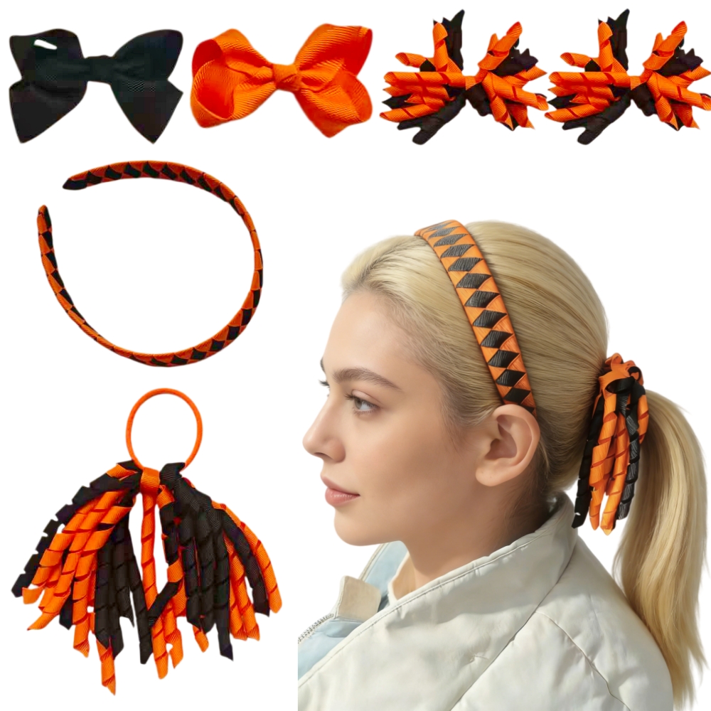 Tie Clip Set - Custom Color 6PCS/LOT Girl Curly Ribbon