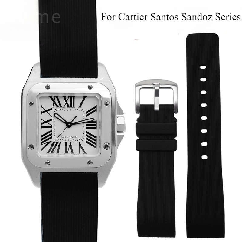 Men'S Accessories Cartier - Black Blue Silicone Watch Strap for