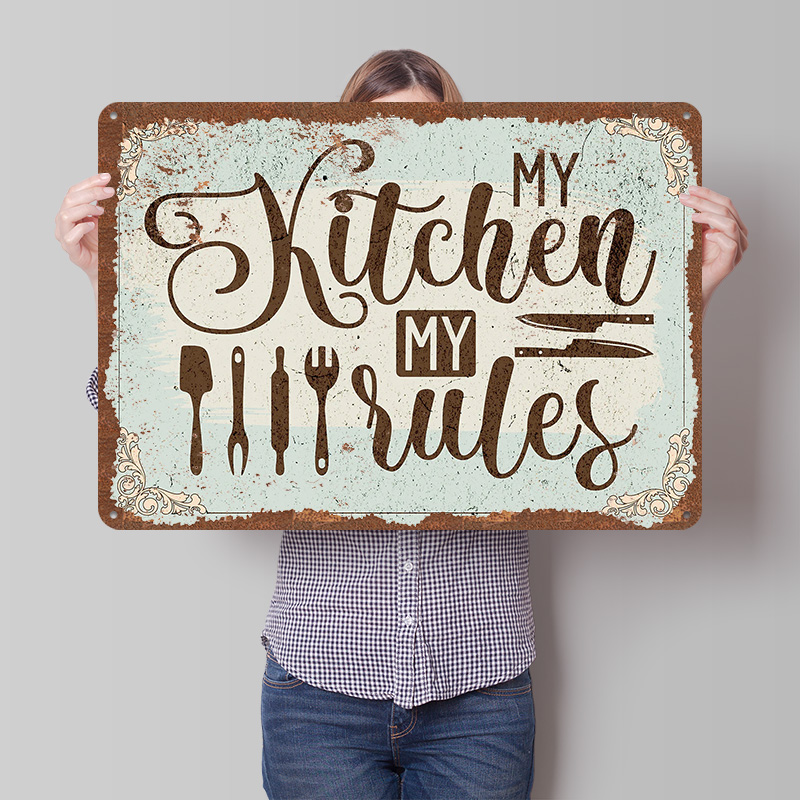 My Kitchen My Rules Sign Metal - đánh giá và giá Men Accessories Rule