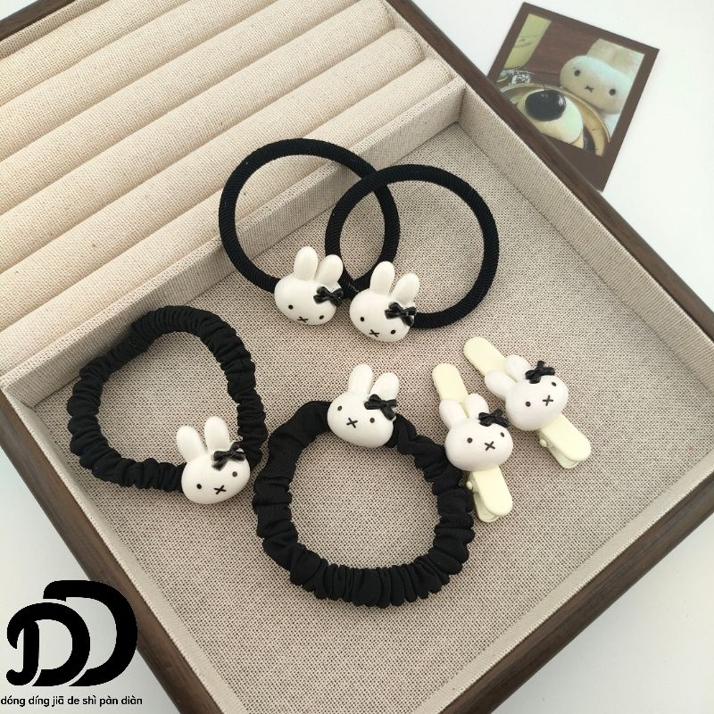 Cute Miffy Bunny Bow Hair Tie, - đánh giá và giá Tie Clip Set