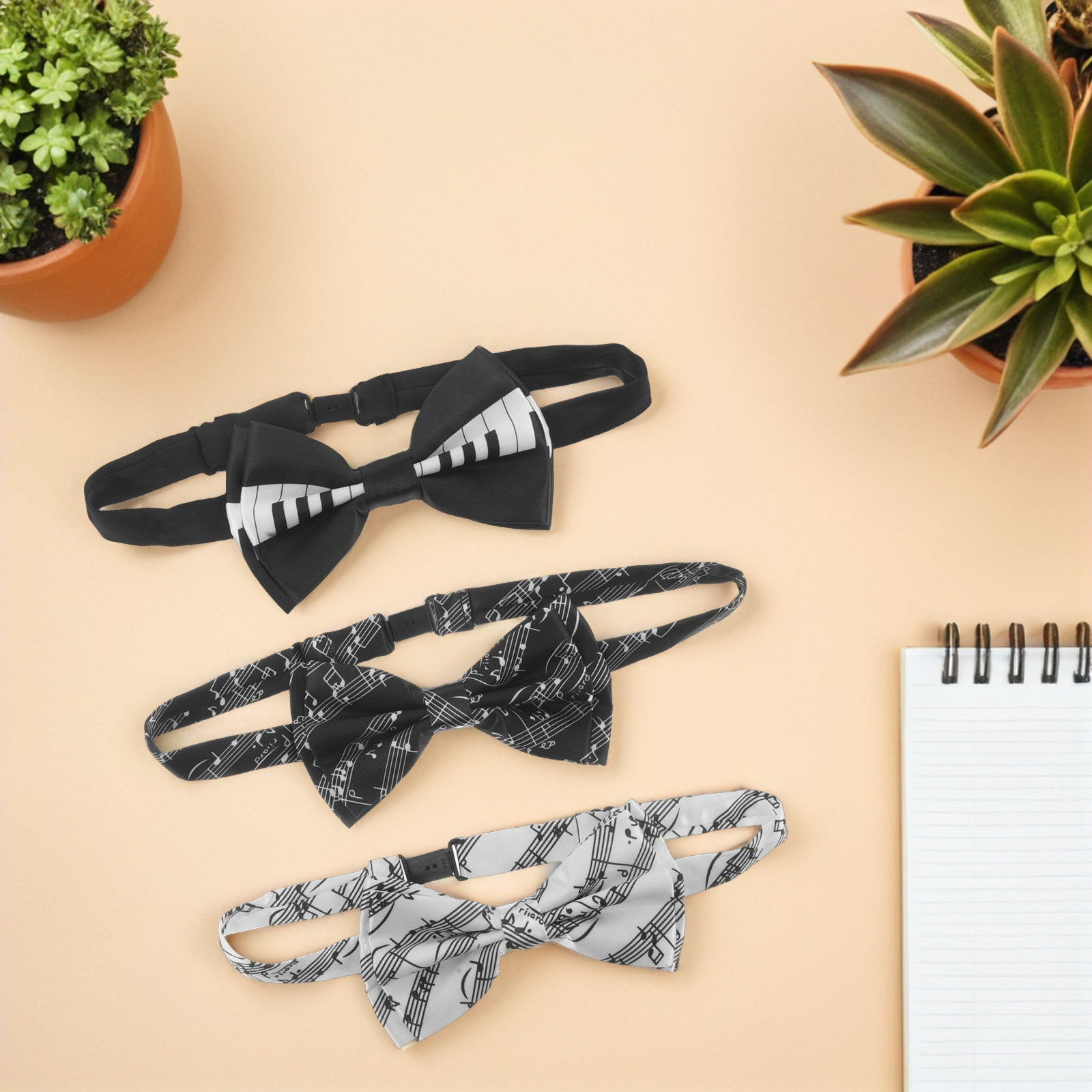 3Pcs Music Note Bow Tie Set Pr - đánh giá và giá Tie Clip Set