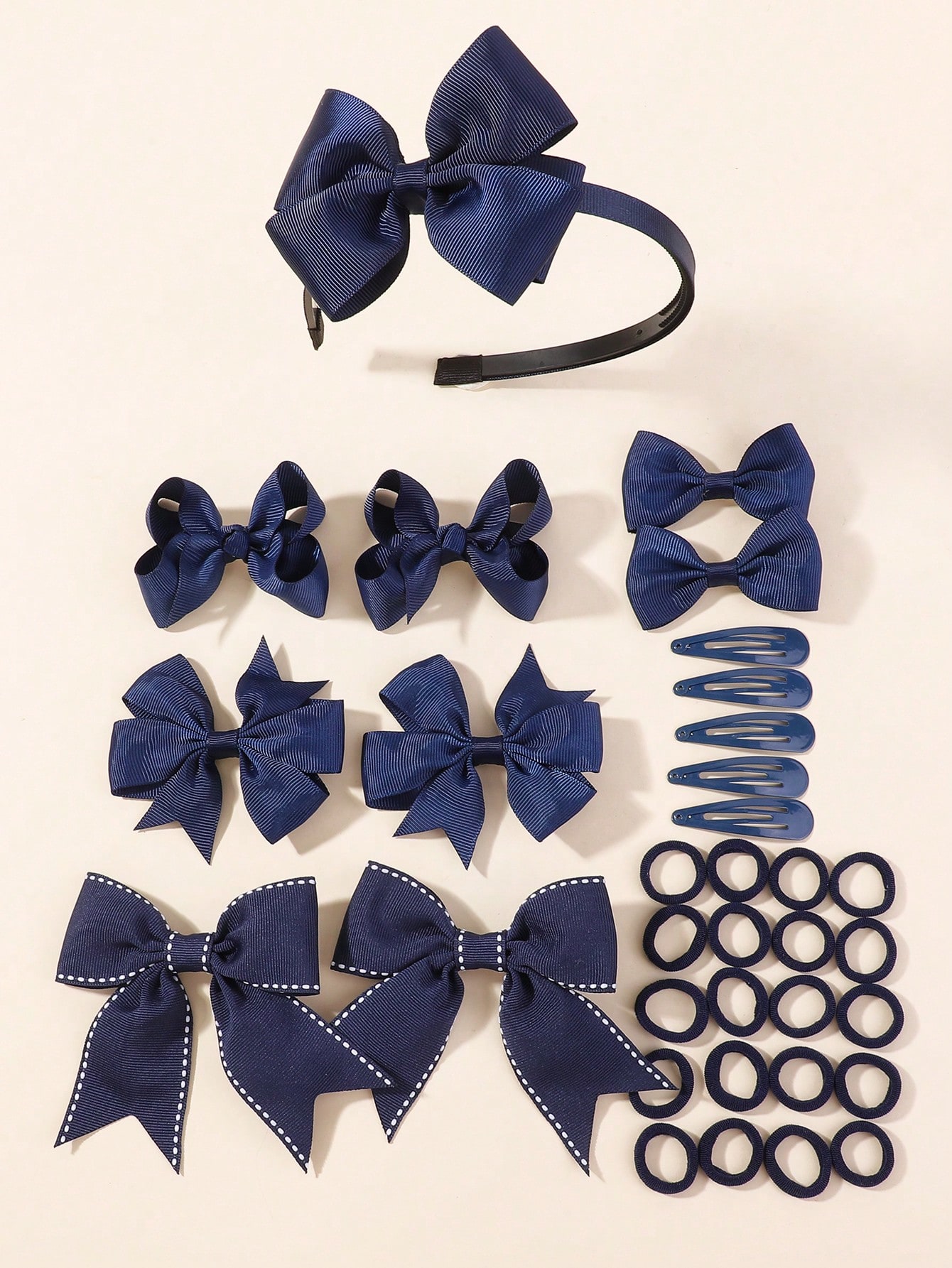 34Pcs Navy Blue Bow Hair Acces - đánh giá và giá Tie Clip Set
